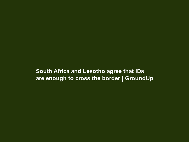 South Africa and Lesotho agree that IDs are enough to cross the border | GroundUp