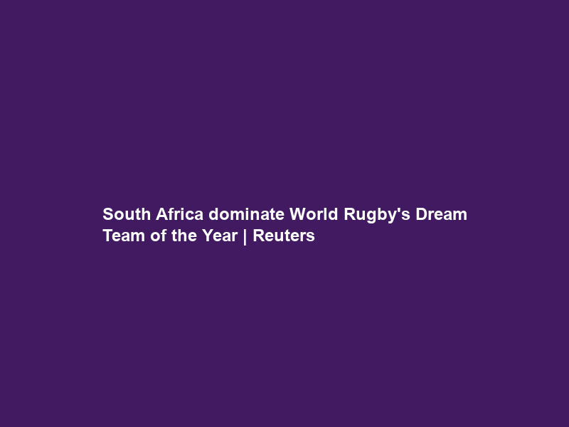 South Africa dominate World Rugby’s Dream Team of the Year | Reuters