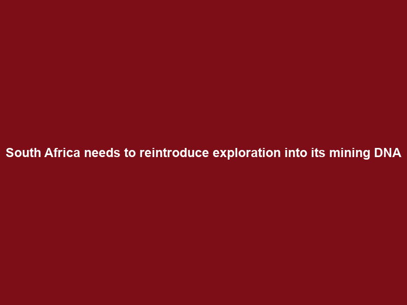 South Africa needs to reintroduce exploration into its mining DNA