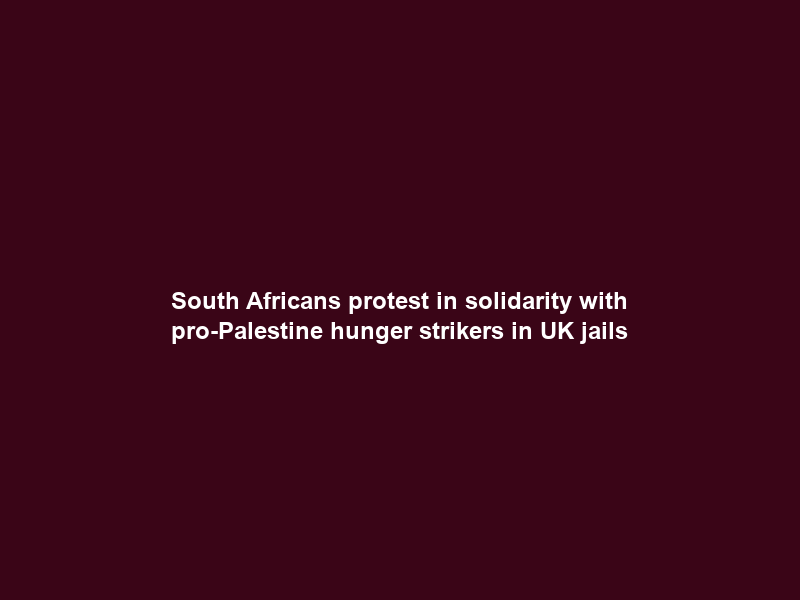 South Africans protest in solidarity with pro-Palestine hunger strikers in UK jails