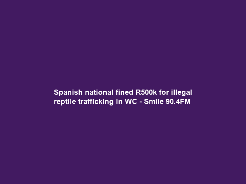 Spanish national fined R500k for illegal reptile trafficking in WC – Smile 90.4FM