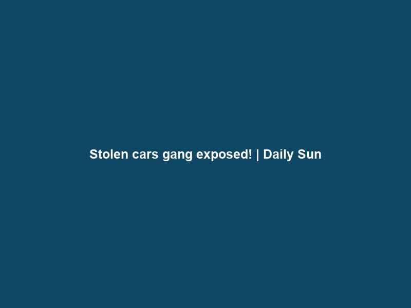 Stolen cars gang exposed! | Daily Sun