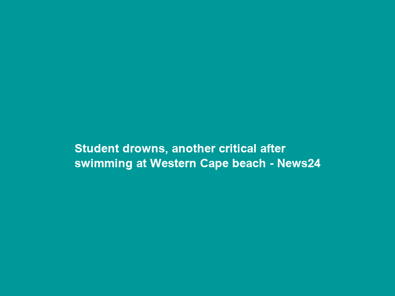Student drowns, another critical after swimming at Western Cape beach – News24