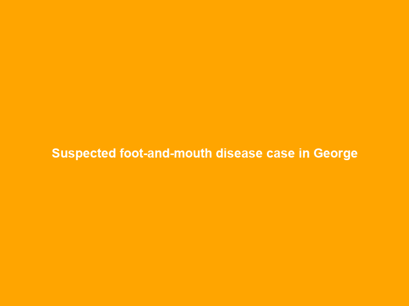 Suspected foot-and-mouth disease case in George