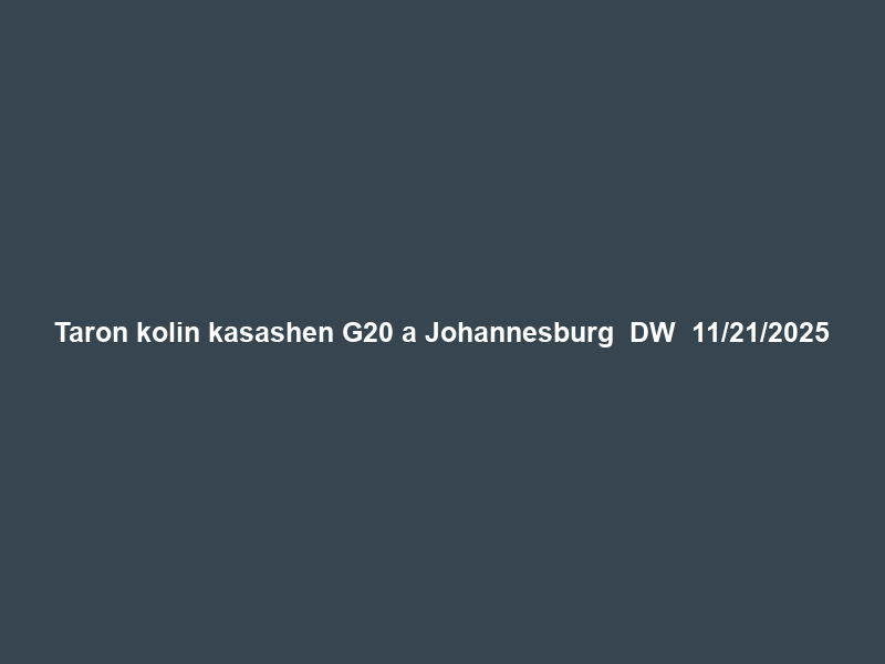 Taron kolin kasashen G20 a Johannesburg – DW – 11/21/2025