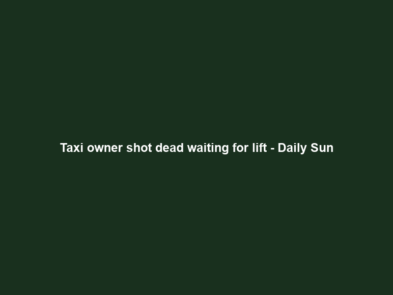 Taxi owner shot dead waiting for lift – Daily Sun