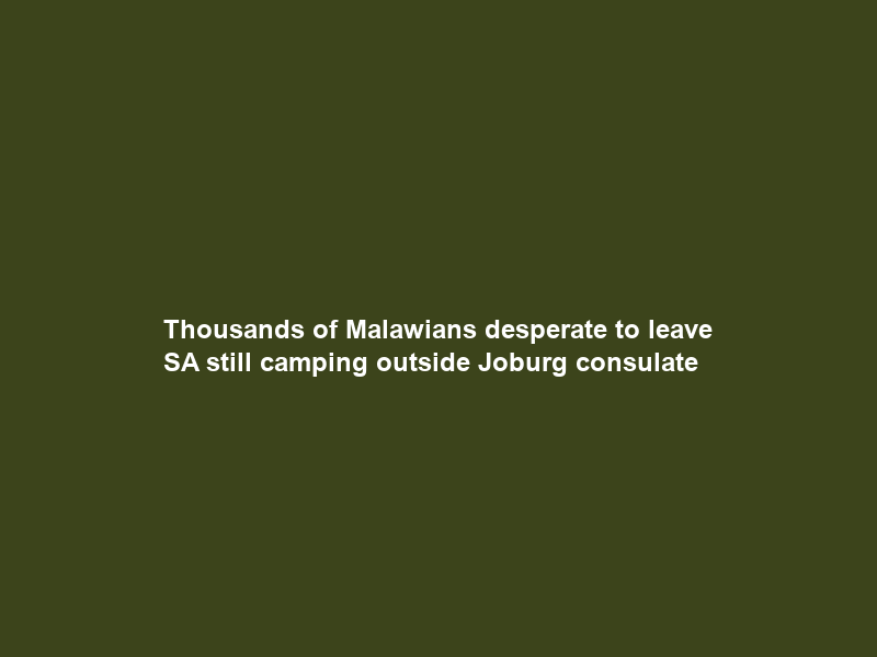 Thousands of Malawians desperate to leave SA still camping outside Joburg consulate