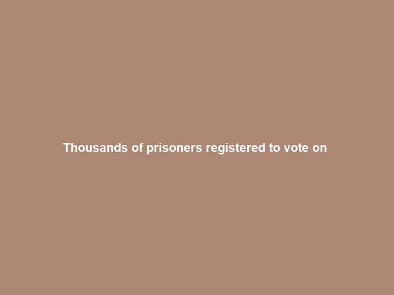 Thousands of prisoners registered to vote on #Elections2019 – Cape Times