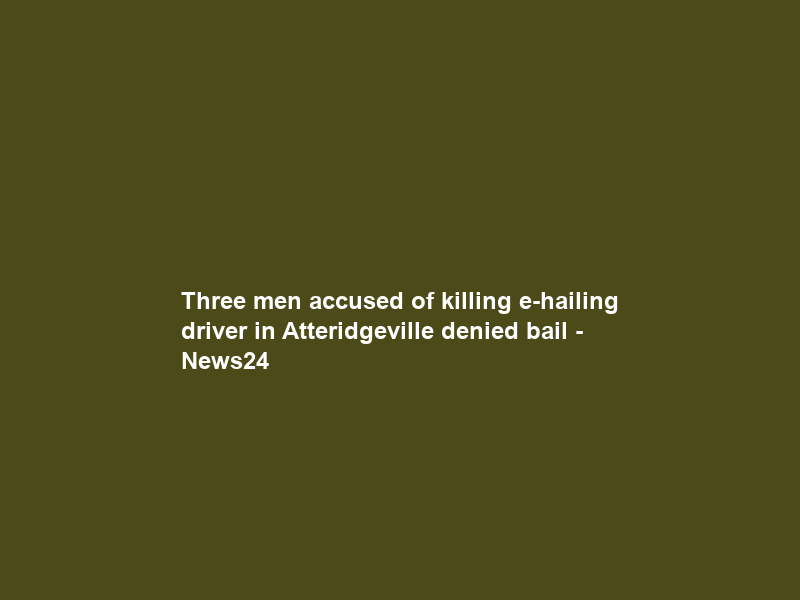 Three men accused of killing e-hailing driver in Atteridgeville denied bail – News24