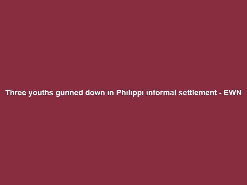 Three youths gunned down in Philippi informal settlement – EWN