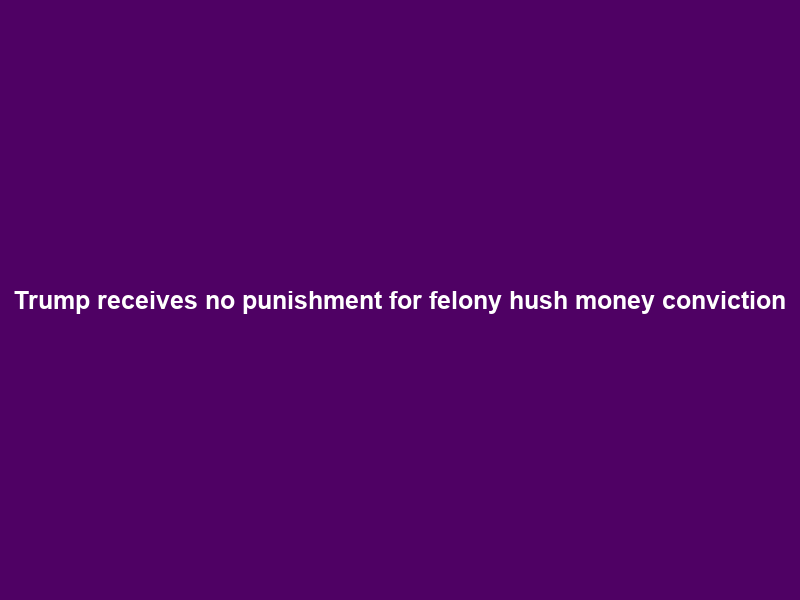Trump receives no punishment for felony hush money conviction