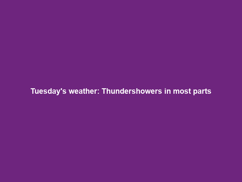 Tuesday’s weather: Thundershowers in most parts; warm to hot in Western Cape – News24