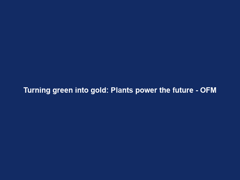 Turning green into gold: Plants power the future – OFM