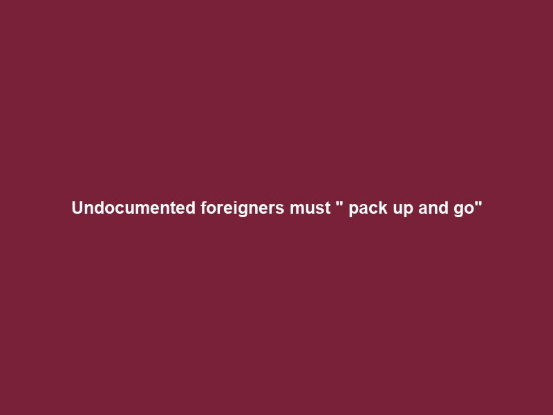 Undocumented foreigners must " pack up and go"
