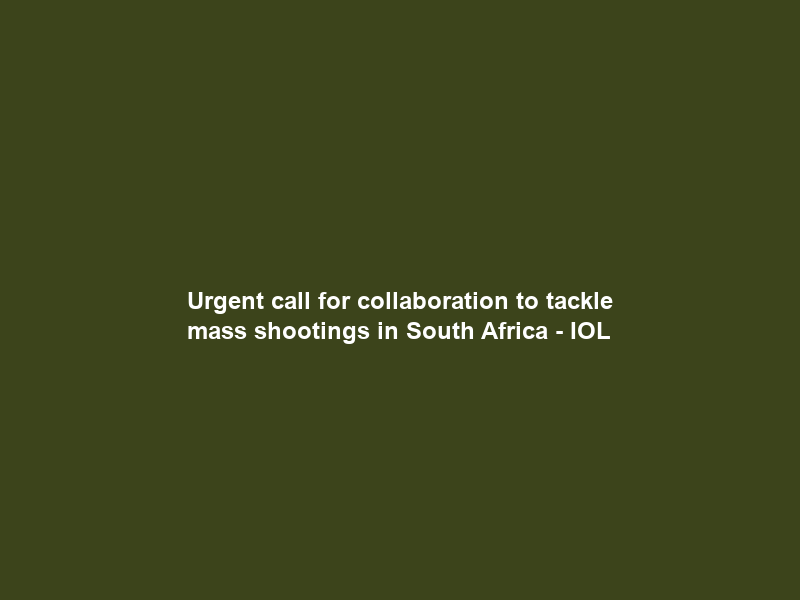 Urgent call for collaboration to tackle mass shootings in South Africa – IOL