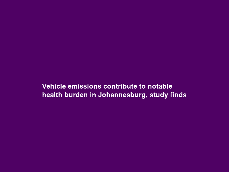 Vehicle emissions contribute to notable health burden in Johannesburg, study finds