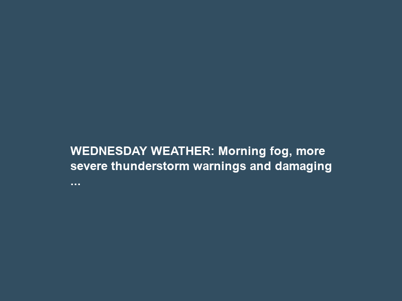 WEDNESDAY WEATHER: Morning fog, more severe thunderstorm warnings and damaging …