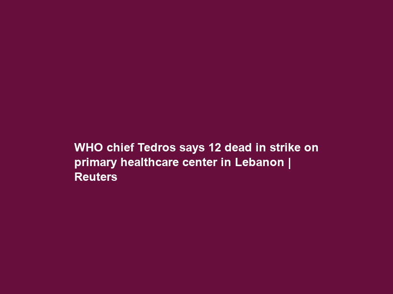 WHO chief Tedros says 12 dead in strike on primary healthcare center in Lebanon | Reuters