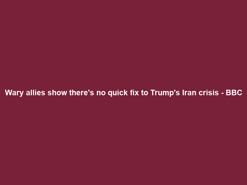 Wary allies show there’s no quick fix to Trump’s Iran crisis – BBC