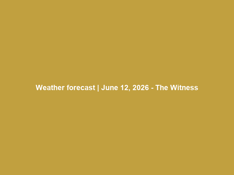 Weather forecast | June 12, 2026 – The Witness