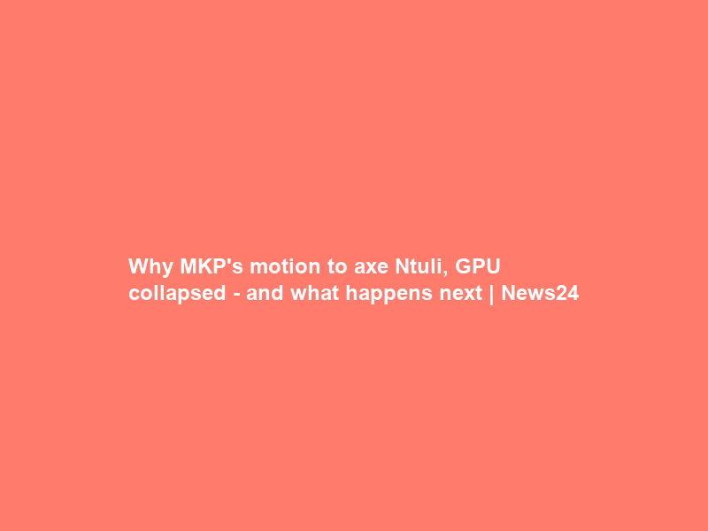 Why MKP’s motion to axe Ntuli, GPU collapsed – and what happens next | News24