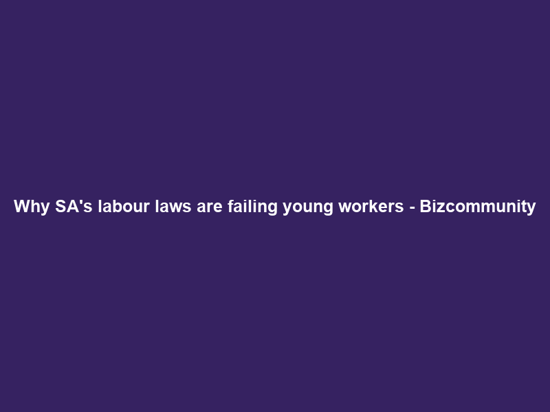 Why SA’s labour laws are failing young workers – Bizcommunity