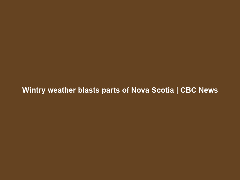Wintry weather blasts parts of Nova Scotia | CBC News