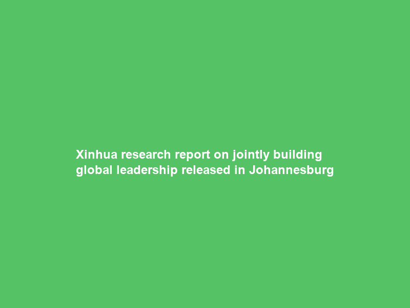 Xinhua research report on jointly building global leadership released in Johannesburg