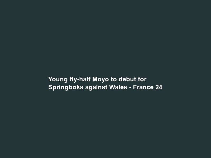 Young fly-half Moyo to debut for Springboks against Wales – France 24