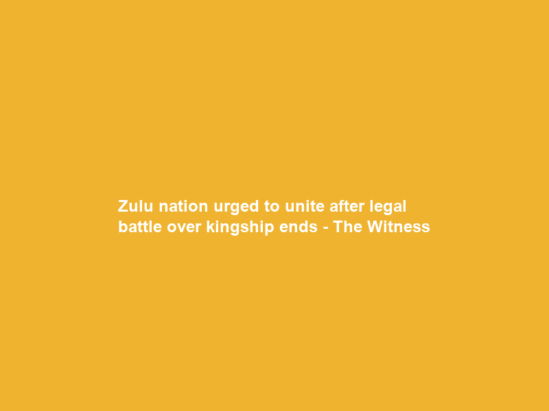 Zulu nation urged to unite after legal battle over kingship ends – The Witness